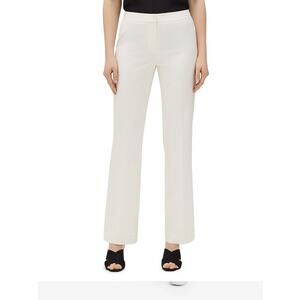 LAFAYETTE 148 | 14 | Womens Menswear Stretch-wool Pants In Ivory 28" inseam